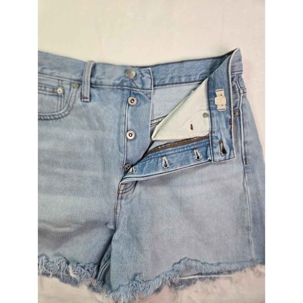 Madewell The Momjean Short Light Wash High Rise Button Fly Denim Shorts MD740 28 - Picture 4 of 9